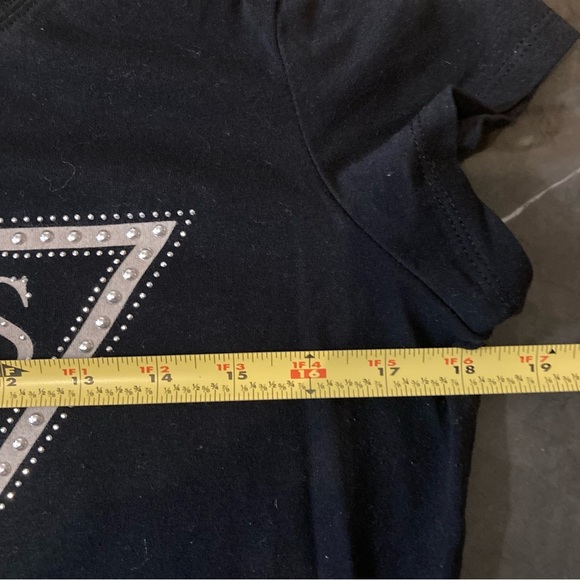 Vintage 2000's GUESS Black studs, Baby Tee Logo Size large - Picture 7 of 10